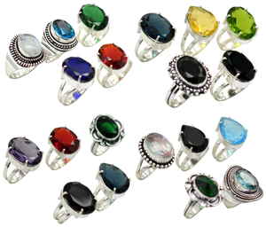 Women's Handmade Adjustable Natural Yellow Multi-Color <b>Crystal</b> Fashion <b>Rings</b> Vintage Bezel Setting for Weddings women jewelry - Product Image 1