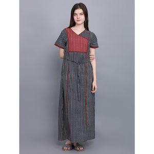 Camisón Largo Evolve para Mujer, 100% Algodón, Gris, Súper Suave, Estampado Informal, Diseño Cómodo para Damas - Product Image 6