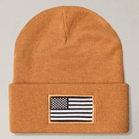 Gorros de Punto de Alta Calidad con Logotipo Personalizado de Fábrica de Vietnam, Gorros de Esquí Bordados con Bandera, Gorros de Lana Acrílica Cálidos para Otoño e Invierno