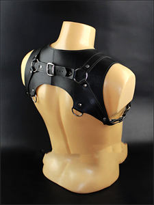 อุปกรณ์พันธนาการของผู้ชาย MHS-0001ปรับได้สายรัดหนังแท้100% ปรับสีและโลโก้ได้เหมาะกับขนาดหน้าอกส่วนใหญ่ - Product Image 2