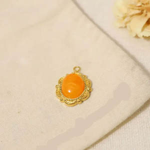 Nouveau Design Macramé Classique Pendentif Calcédoine Rose Taille 10X15MM Forme Ovale Lunette Ensemble Couleur Dorée Cadeau Bijoux - Product Image 5