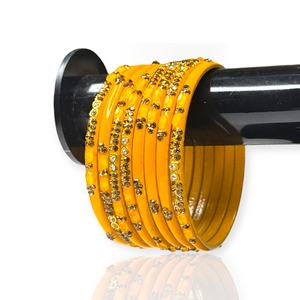 ชุดกำไลข้อมืองานแต่งงานดีไซน์เรขาคณิตชุบทองคำสีเหลืองหรูหรา ประดับมุกเทียม ราคาขายส่งสำหรับผู้หญิง - Product Image 2