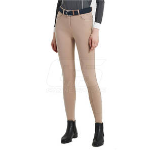 Jodhpur taille haute OEM et culotte pour femme pantalon d'équitation équestre avec patch au genou - Product Image 4