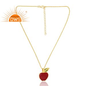 Collier pendentif en émail plaqué or 18 carats en argent sterling design étonnant Demi Fine Jewelry For Women Gift For Her - Product Image 4