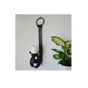 Wedding Decoration Metal Candle Holder for Wall Black Color Iron Metal Lighting Indoor Wall Mounted Candle Sconce