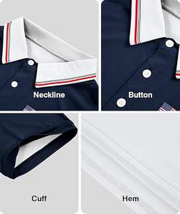 OEM hecho en fábrica de alta calidad 100% algodón para hombres para Polos último diseño con patrón sólido bordado moda al por mayor - Product Image 3