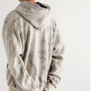Sweat à capuche 100% coton lavé à l'acide de qualité supérieure pour hommes motif solide extensible et confortable pour l'automne - Product Image 2