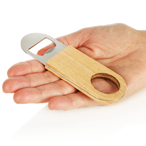 Abrebotellas de madera y acero inoxidable Cerveza con logotipo de diseño personalizado para un diseño elegante Aceptar - Product Image 3