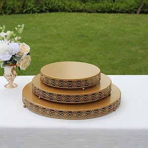Venta caliente Soporte de pastel dorado Soporte de pastel de exhibición decorativa para uso en bodas y fiestas a bajo precio - Product Image 3