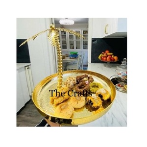 Plateau de service alimentaire en bois avec poignées en aluminium Plateau de collations à dessert de forme ovale de la meilleure qualité à un prix abordable - Product Image 6