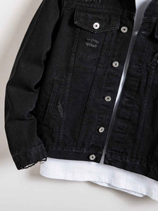 Vente en gros respirante de haute qualité veste en jean pour hommes avec logo personnalisé veste en jean respirante pour hommes à usage extérieur - Product Image 5