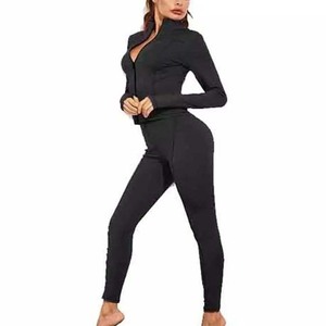 Survêtements de sport pour femmes, survêtement élégant, en coton polaire, ensembles de Jogging, vêtements de sport pour femmes, fermeture éclair, Slim, survêtement de Fitness, vêtements d'hiver - Product Image 6