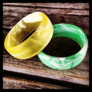 กำไลข้อมือเรซินกำไลข้อมือเรซินแบบเปิดกำไลข้อมือเรซินขนาดเล็ก Fnsh สร้อยข้อมือสุดประณีตสำหรับผู้หญิง - Product Image 2