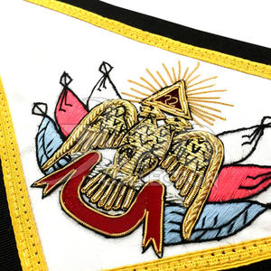Precio al por mayor bordado a mano Masonic Regalia Delantal Masónico de alta calidad Fabricante de Pakistán - Product Image 3