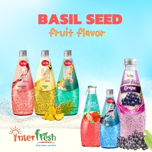 Basil Seed Drink Chia Seed Drink 290ml Glass <b>Bottle</b> Interfresh OEM for USA/Canada & Italy/Spain Store Brands | HACCP HALAL - Product Image 5