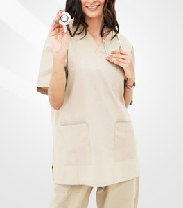 Nouvelle conception de tenue médicale en tissu extensible, uniformes d'hôpital, uniformes d'infirmière, ensembles de blouses médicales, tenues de travail unisexes pour l'été - Product Image 1