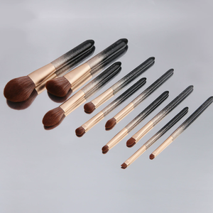 Ensemble de pinceaux de maquillage professionnels ENZO KEN, poils de zibeline naturels, manche en métal, sac doré de luxe, paillettes, pinceau pour les yeux, fard à paupières, <span class=keywords><strong>visage</strong></span>, pinceau de voyage - Product Image 4