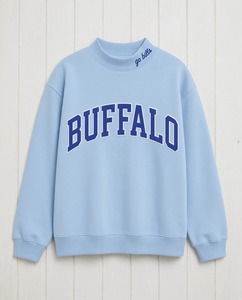 Custom Logo Women’s Oversized <b>Mock</b> Neck Sweatshirt 3D Embroidery Drop Shoulder Long Sleeve Cotton Fleece Pullover - Product Image 1