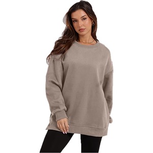 Sweat-shirt en molleton surdimensionné personnalisé pour l'hiver et l'automne, à manches longues, col montant, streetwear pour femmes, sweat-shirt à capuche avec badge - Product Image 1