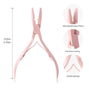Stainless Steel Hair Extension Pliers <b>Kit</b> Full Hair Extension Tool Set For Micro Link <b>Bead</b> Hair Extension Work - Product Image 1