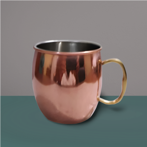 Stainless Steel Copper Pated Mule Mug With Solid Brass Handle Beverage <b>Drinking</b>-ware Hot Sell Steel Mug - Product Image 2