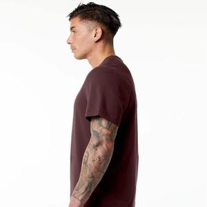 T-shirts surdimensionnés unis pour hommes Stock coupe décontractée en tissu de coton épais parfait pour un usage quotidien - Product Image 3