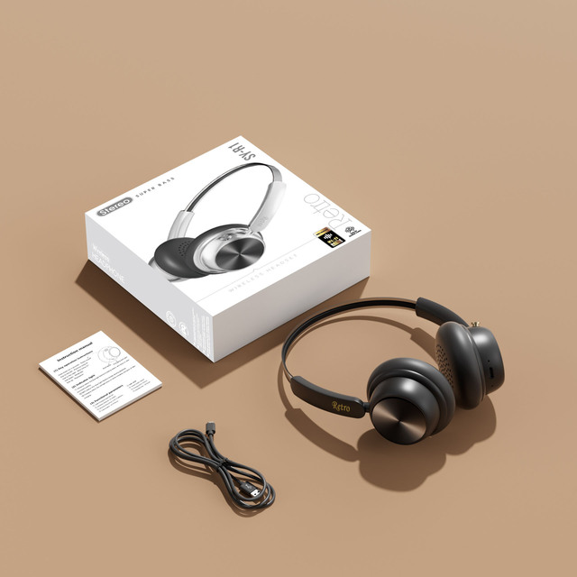 Retro Style Wireless for Bluetooth Headphones with Button Control Multiple Colors for Music and Sports High Quality Stereo Sound