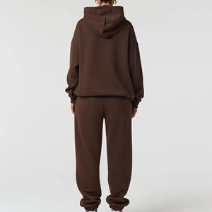 Survêtement de jogging deux pièces en coton épais imprimé pour femmes ensemble de costume de jogging à capuche pull surdimensionné - Product Image 6