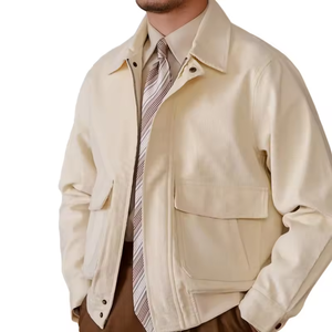 Autumn and Winter Men's Wool/Polyester Nonwoven Plain Dyed Streetwear Warm Handsome High Quality Versatile Casual Jacket - Product Image 3