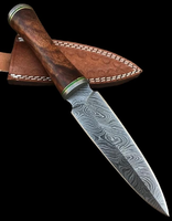 Vente en gros Personnalisé Qualité supérieure OEM ODM Service Nouveauté Lames PRESTIGE Couteau de chasse en acier Damas Manche en bois