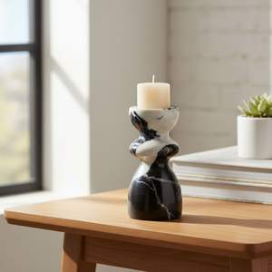Eco Friendly Natural <b>Marble</b> <b>Candle</b> <b>Holder</b> for Sustainable Home Decor Christmas Easter Handmade Offering Pure Stone Beauty Warm - Product Image 1
