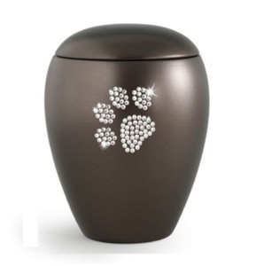 Marbre bleu avec empreintes de pattes rondes Urnes de crémation pour animaux de compagnie Urnes pour animaux de compagnie en métal en aluminium Cendres humaines Urnes pour animaux de compagnie à bas prix - Product Image 4