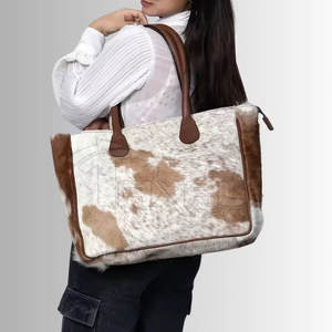 Sac à main en cuir de vachette le plus vendu Style unique Qualité supérieure et durable avec fermeture à glissière Produit chaud - Product Image 3