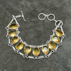 Citrine 925 plata esterlina pulsera hecha a mano elegante fiesta joyería regalo para mujeres cristiano mamá - Product Image 1