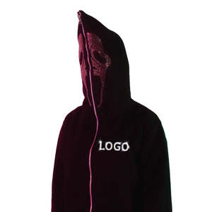 Full Zip up Over Face Rhinestone Hoodie Custom All Over Print Hoodie Factory French Terry Graphic Hoodie Sport Men - Product Image 3