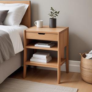 โต๊ะข้างเตียงไม้ธรรมชาติสไตล์วินเทจโต๊ะข้างเตียงทำจากไม้ - Product Image 3