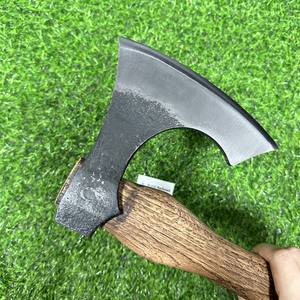 T10ZC forjado 6,89 pulgadas hoja <span class=keywords><strong>grande</strong></span> <span class=keywords><strong>hacha</strong></span> Barbuda al aire libre de acero de alto carbono Camping <span class=keywords><strong>hacha</strong></span> Bushcraft <span class=keywords><strong>hacha</strong></span> con <span class=keywords><strong>mango</strong></span> carbonizado - Product Image 3