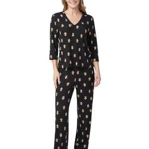 Hot Selling Women's Solid Soft <b>Cotton</b> Two-Piece Pajama Set Sleepwear Comfortable Lounge Wear - Product Image 1