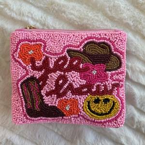 Classic Beaded Coin Purse Pearl and Diamond Beaded <b>Make</b> <b>up</b> <b>Bag</b> Wedding or Party Gift for Her - Product Image 4