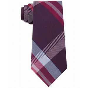 Cravatta Slim a Quadri Parkway da Uomo Kenneth Cole Reaction, Stampa Floreale Rossa, Taglia Regolare, Stile Casual e Formale di Lusso, Logo Personalizzato, Confezione Regalo - Product Image 1