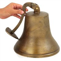 Navires en laiton antique massif de style rustique naufragé et cloches fonctionnelles décoratives de bateau cloches en laiton antique | Métal 7 pouces