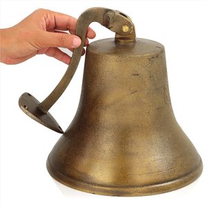 Campanas funcionales decorativas para barcos y barcos de latón antiguo macizo de estilo de hierro rústico náufragos campanas de latón antiguo | Metal 7 pulgadas - Product Image 3
