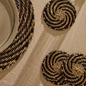 Sous-verres en herbe de mer très vendus, tissés à la main, naturels, ronds, pour tasses, verres, vente en gros, fabriqués en usine par VgreenArt au Vietnam - Product Image 5