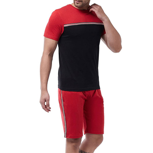 Conjunto doble para hombre barato hecho en fábrica, conjuntos de pantalones cortos de colores en contraste para verano, otoño e invierno y conjuntos de gemelos para hombres adultos - Product Image 3
