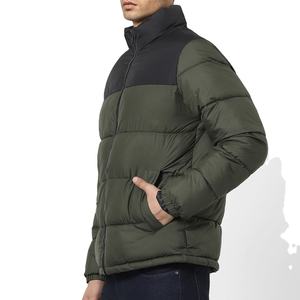 High Quality Men Hooded Puffer Jacket Winter Warm Wear Wholesale <b>Waterproof</b> Windproof Front Logo Zipper Closure Solid Pattern - Product Image 3