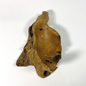 Cuenco de raíz de madera de diseño Art Deco indonesio para fruta - Product Image 6