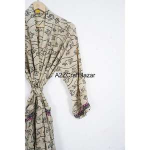 Unique Handmade Vintage Japanese Silk Kimono <b>Robe</b> <b>Women</b> Bohemian Luxury Soft Breathable V-neck Drawstring Closure Long Summer - Product Image 3