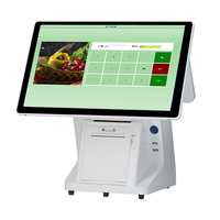Sistema POS Táctil de Doble Pantalla GMS Google Play Android de 15.6\" + 11.6\", Sistema POS Android Todo en Uno, Caja Registradora