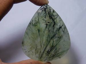 Cabujón de piedra de Prehnita Natural de alta calidad, forma de pera verde, piedras preciosas curativas sueltas, precio por quilate, cambio de Color de tamaño OEM - Product Image 3