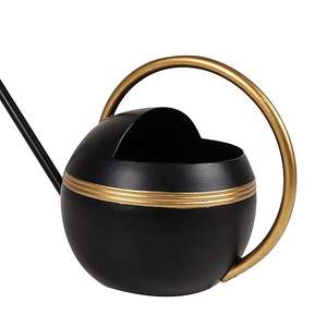 Regadera Moderna de Metal Negro y Dorado, Regadera Decorativa para Plantas de Interior y Exterior - Product Image 4